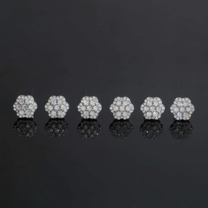 .925 SILVER FLORAL ROUND CUT MOISSANITE STUD EARRING VTER1002