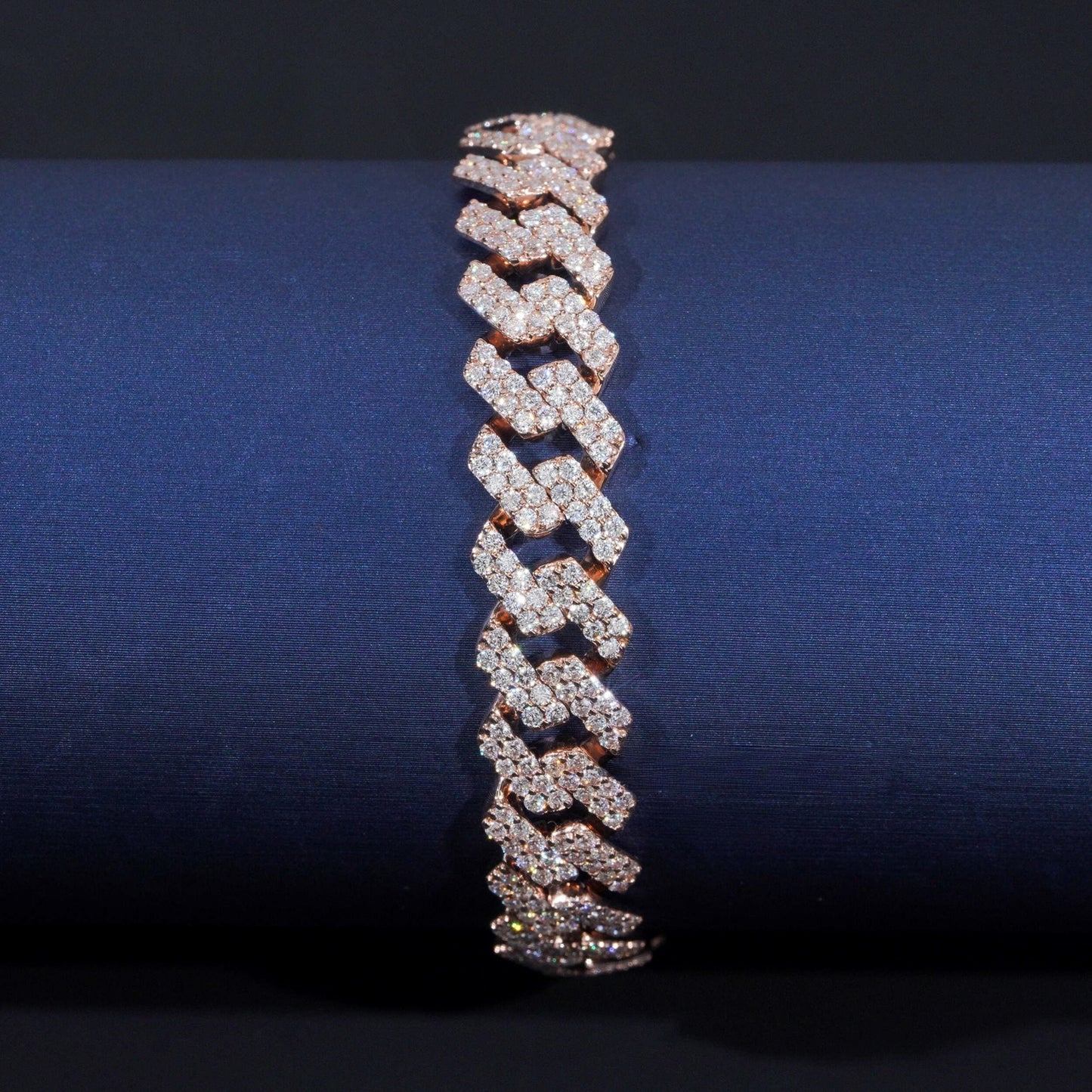10K GOLD CUBAN LINK ICED MOISSANITE BRACELET 10MM VTBL5006