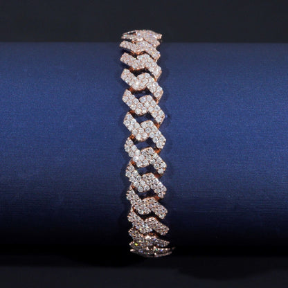 10K GOLD CUBAN LINK ICED MOISSANITE BRACELET 10MM VTBL5006