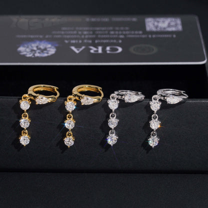 .925 SILVER RD CUT MOISSANITE  DROP EARRING VTER3001