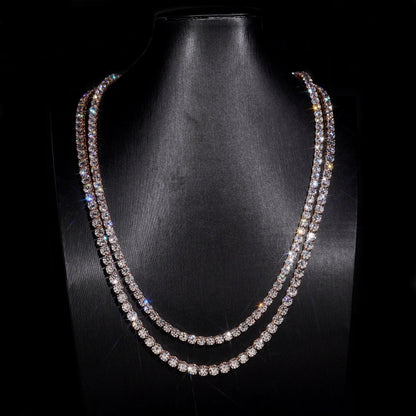 10K GOLD RD CUT MOISSANITE/LAB GROWN DIAMOND TENNIS CHAIN 2MM-5MM VTNL1007