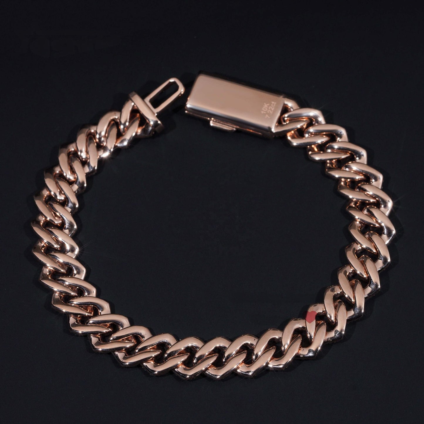 10K GOLD CUBAN LINK ICED MOISSANITE BRACELET 10MM VTBL5006