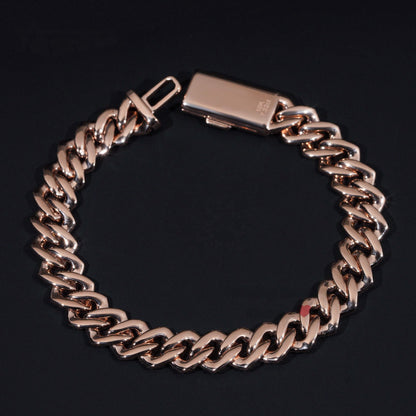 10K GOLD CUBAN LINK ICED MOISSANITE BRACELET 10MM VTBL5006