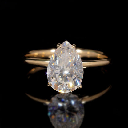 14K GOLD PEAR CUT MOISSANITE ENGAGEMENT RING VTRG1023