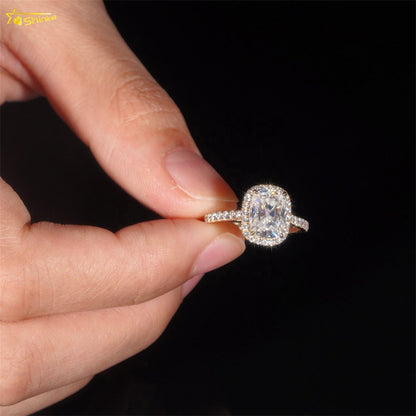 14K GOLD CUSHION CUT HALO MOISSANITE ENGAGEMENT RING VTRG1022