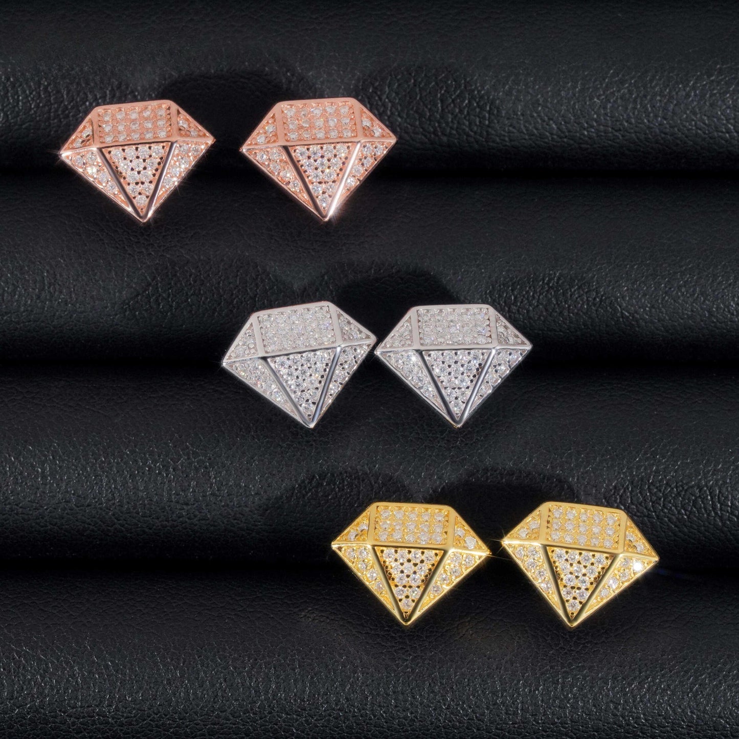 .925 SILVER DIAMOND SHAPED MOISSANITE STUD EARRING VTER1008