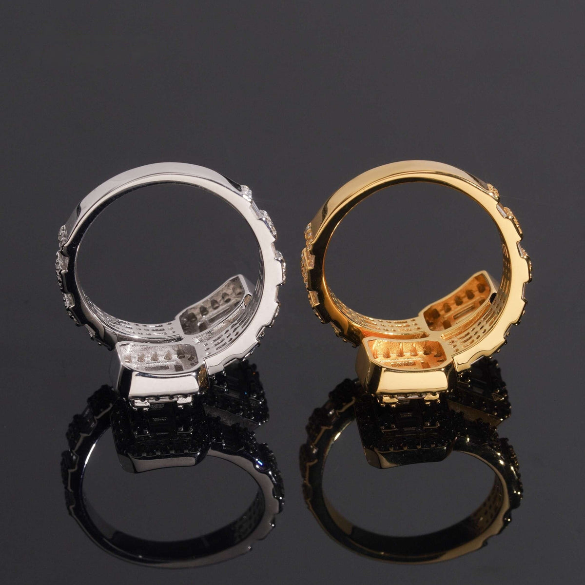 .925 SILVER GEOMETRIC GRID DESIGN MOISSANITE STONES MULTI-ROW SETTING VTRG0005