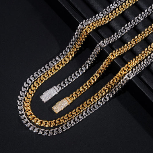 .925 SILVER MIAMI CUBAN LINK CHAIN MOISSANITE CLASP 6MM VTNL0003