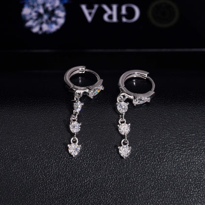 .925 SILVER RD CUT MOISSANITE  DROP EARRING VTER3001