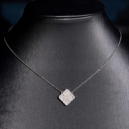 .925 SILVER BAGUETTE CUT DIAMOND FOUR-POINT CLOVER PENDANT VTNL3001