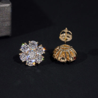 10K GOLD FLORAL BLOOM MOISSANITE STUD EARRING VTER1013