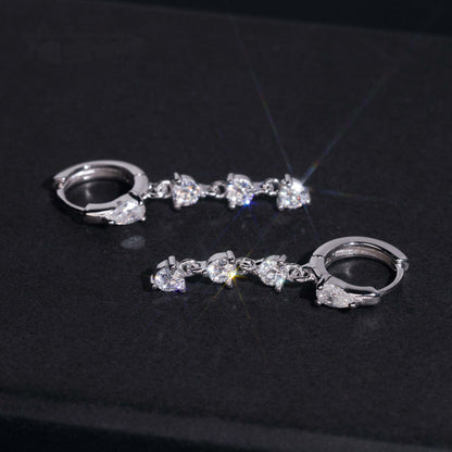 .925 SILVER RD CUT MOISSANITE  DROP EARRING VTER3001