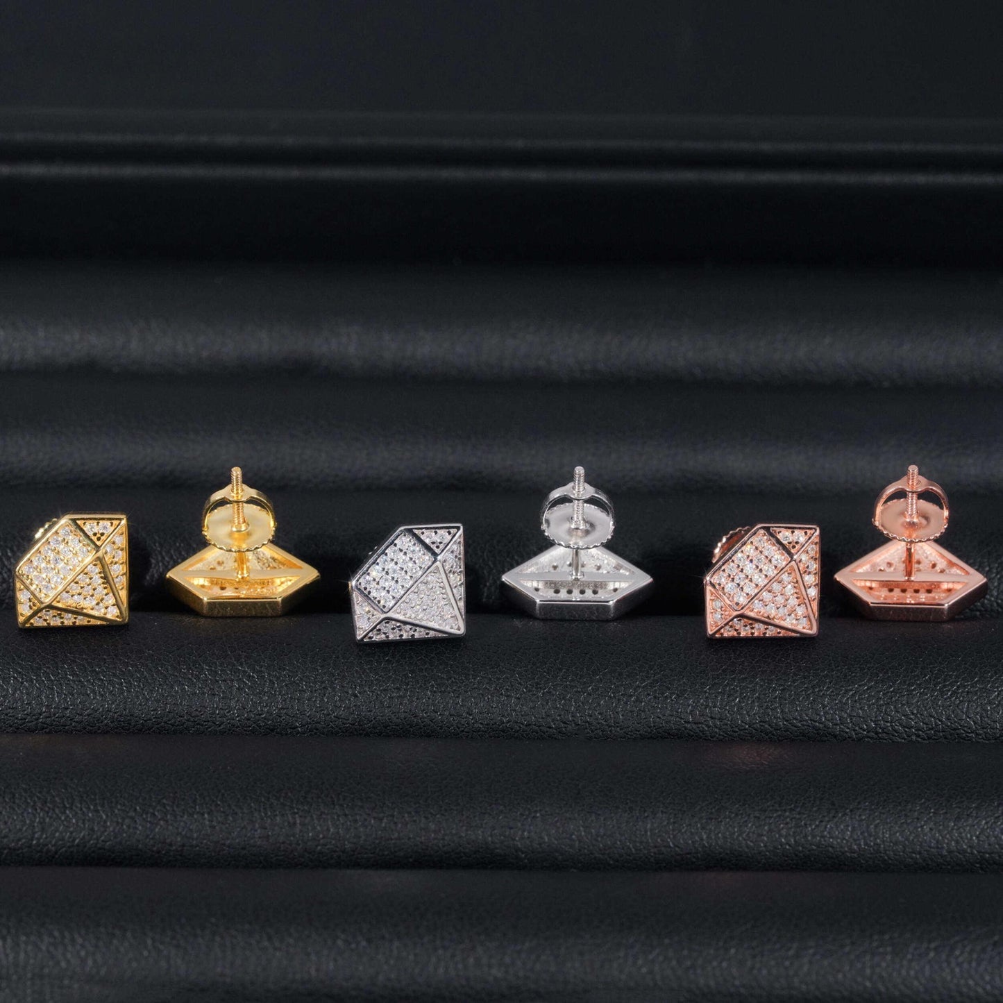 .925 SILVER DIAMOND SHAPED MOISSANITE STUD EARRING VTER1008