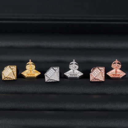 .925 SILVER DIAMOND SHAPED MOISSANITE STUD EARRING VTER1008