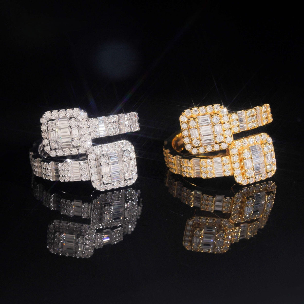 .925 SILVER GEOMETRIC GRID DESIGN MOISSANITE STONES MULTI-ROW SETTING VTRG0005