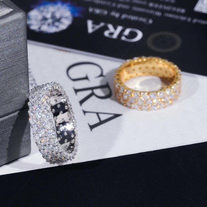 .925 SILVER THREE-ROW FULL ETERNITY BAND MOISSANITE PRONG SETTING VTRG0013