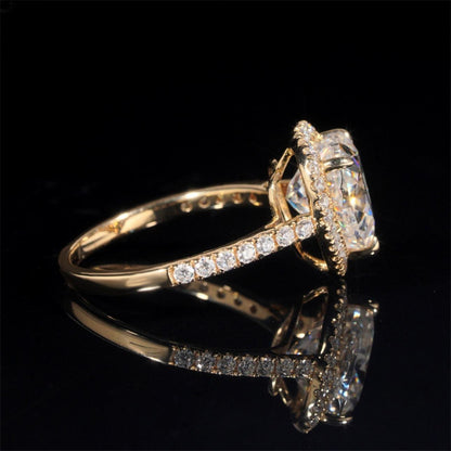 14K GOLD HEART CUT HALO MOISSANITE ENGAGEMENT RING VTRG1008
