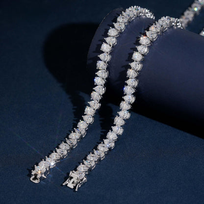 .925 SILVER PEAR CUT MOISSANITE TENNIS CHAIN VTNL1004