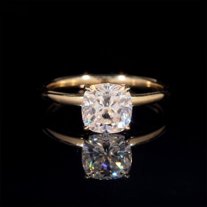 14K GOLD 2CT CUSHION CUT MOISSANITE ENGAGEMENT RING VTRG1024
